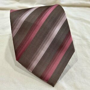 Van Heusen Striped Tie in Brown & Pink NWOT 3.5” Wide 59” Long